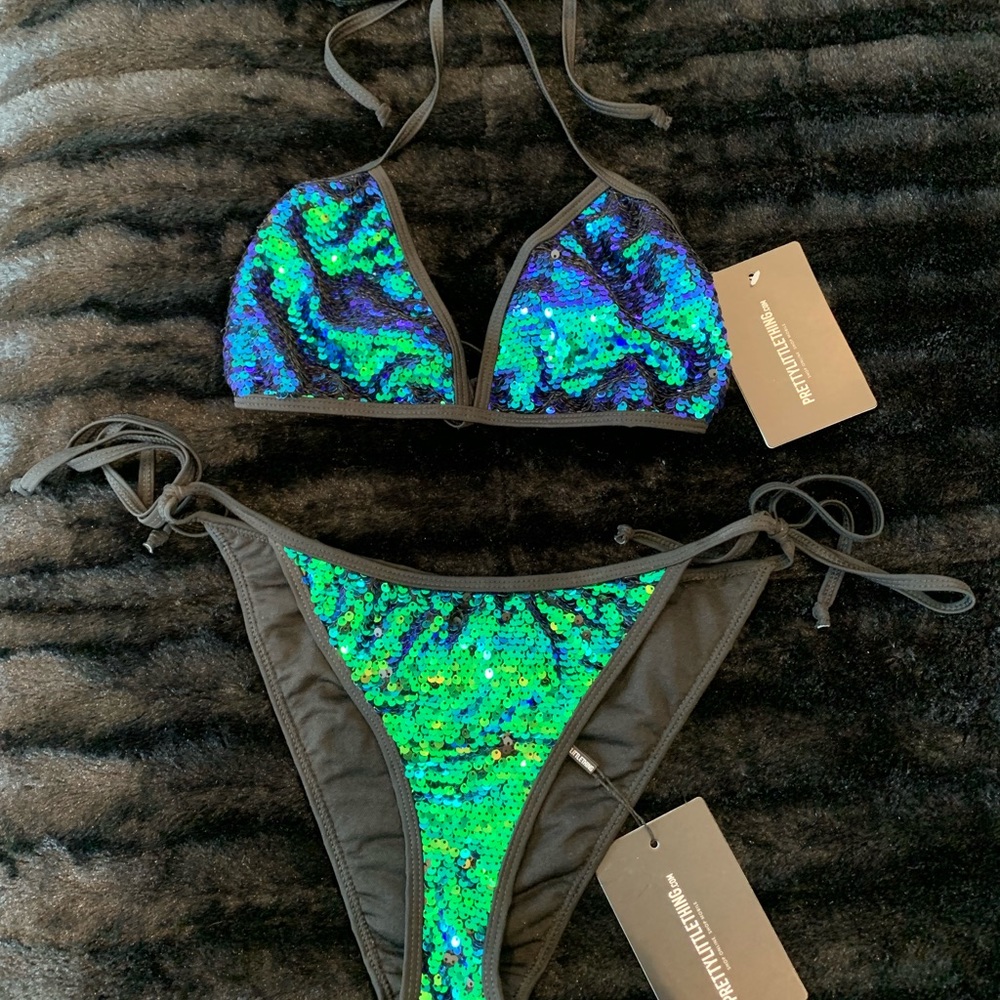 Pretty Little Things sequin bikini NWT